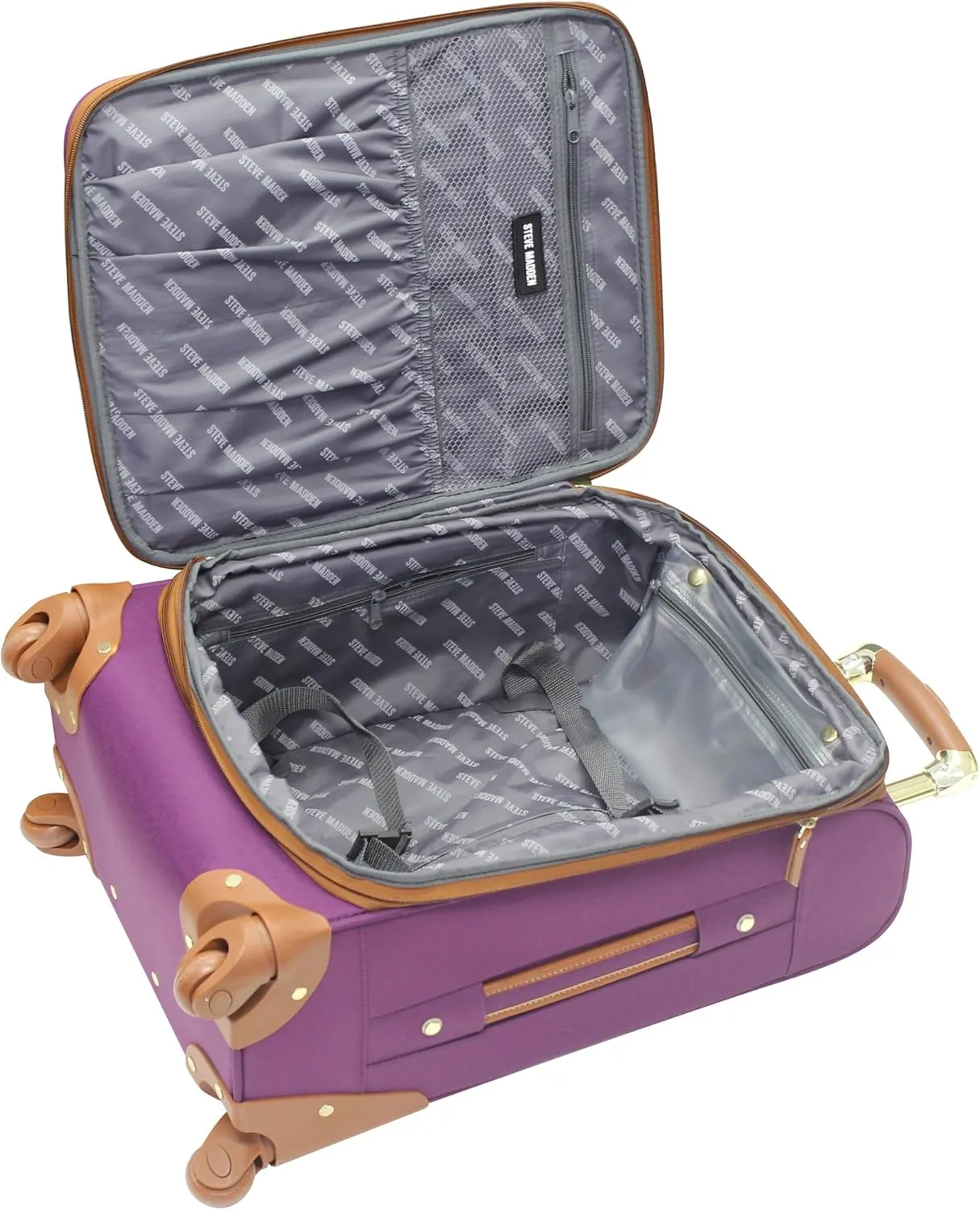 Steve Madden Designer-Gepckkollektion 4-teiliges Softside-Koffer-Set Reise-Set enthlt eine Tragetasche, 50,8 cm Handgepck, 61 cm und 71,1 cm Karierte Koffer