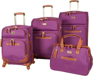 Steve Madden Designer-Gepckkollektion 4-teiliges Softside-Koffer-Set Reise-Set enthlt eine Tragetasche, 50,8 cm Handgepck, 61 cm und 71,1 cm Karierte Koffer