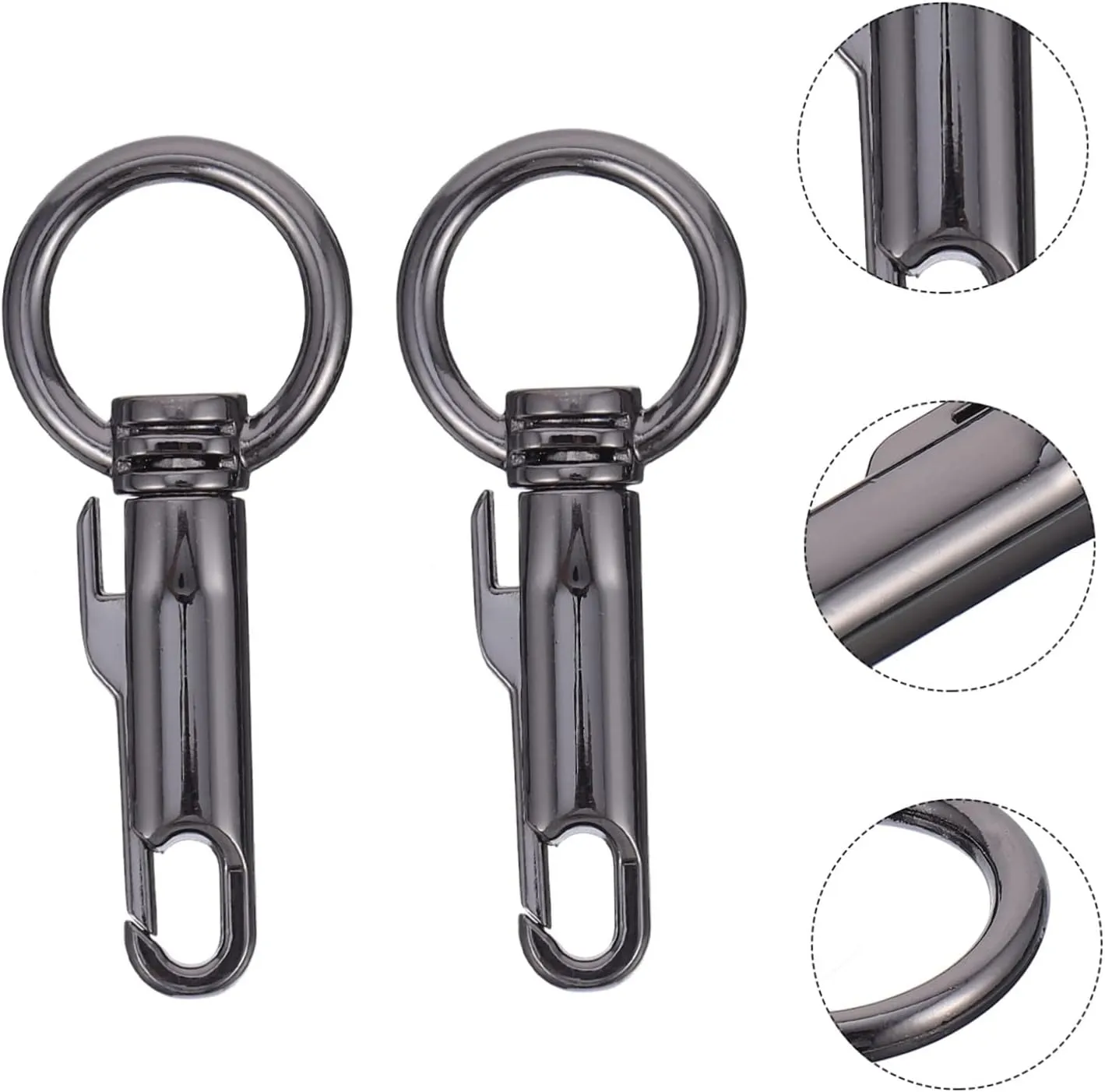 STOBOK 3sets Metal Snap Hook Key Ring Clip for Purse Bag Shoulder Strap Clasp Trigger Buckles Clasp Hooks Key Chain Pendants 2pcs*3