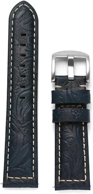 Strap Universal Watch 20mm 22mm Head Layer Cowhide Watchband Exquisite Embossed Watch Accessories UTHAI A71