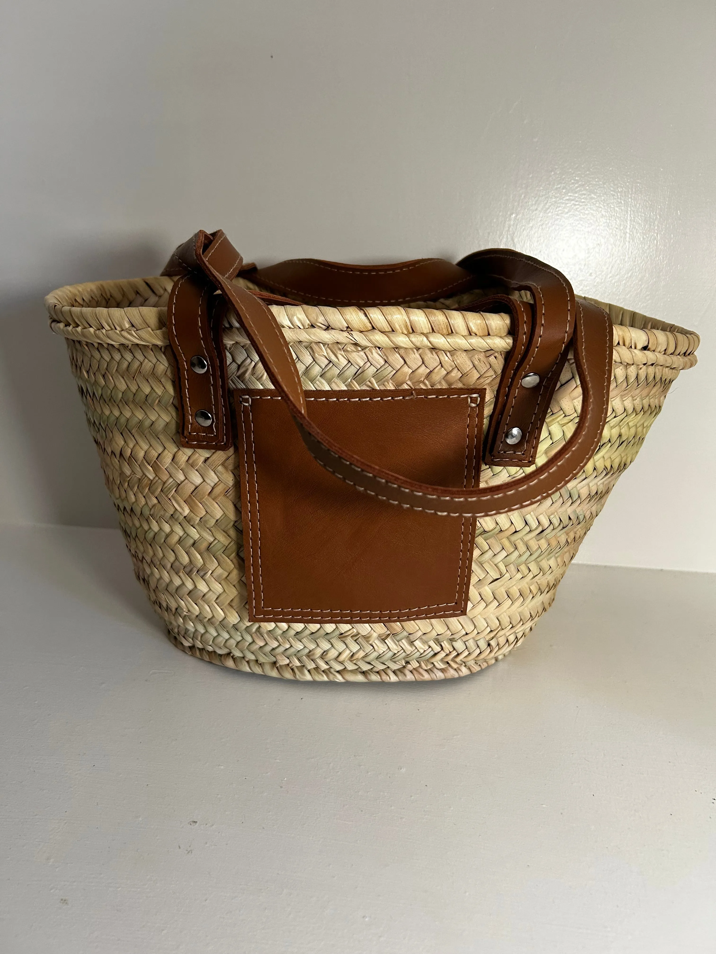 Straw and Leather Baskets