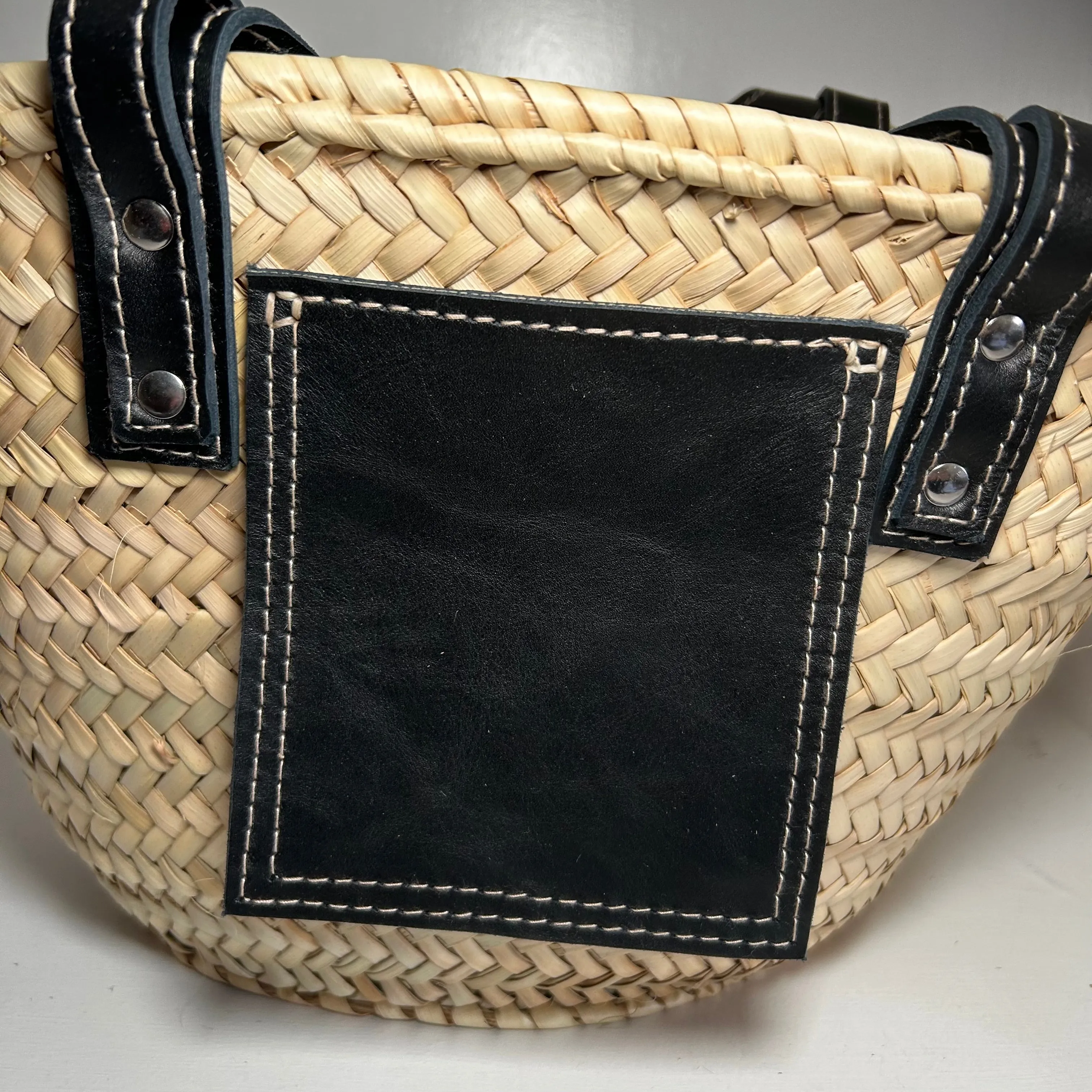 Straw and Leather Baskets