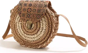 Straw Beach Bag for Women,Boho Chic Straw Purse for Travel, Vacations Summer Woven Tote
