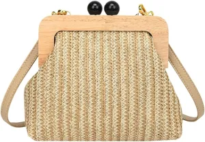 Straw Beach Bags For Women Summer Straw Cross-body Bag Raffia Handbag Pearls Purses Shoulder Bag Shell Shaped Bag 2025