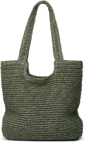 Straw Beach Tote Bag Hobo Bags Women Vintage Everything Summer Shoulder Beach Bag Cute Purse Work Travel Handbag 2025