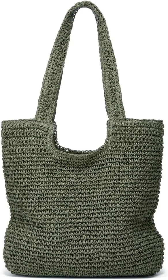 Straw Beach Tote Bag Hobo Bags Women Vintage Everything Summer Shoulder Beach Bag Cute Purse Work Travel Handbag 2025