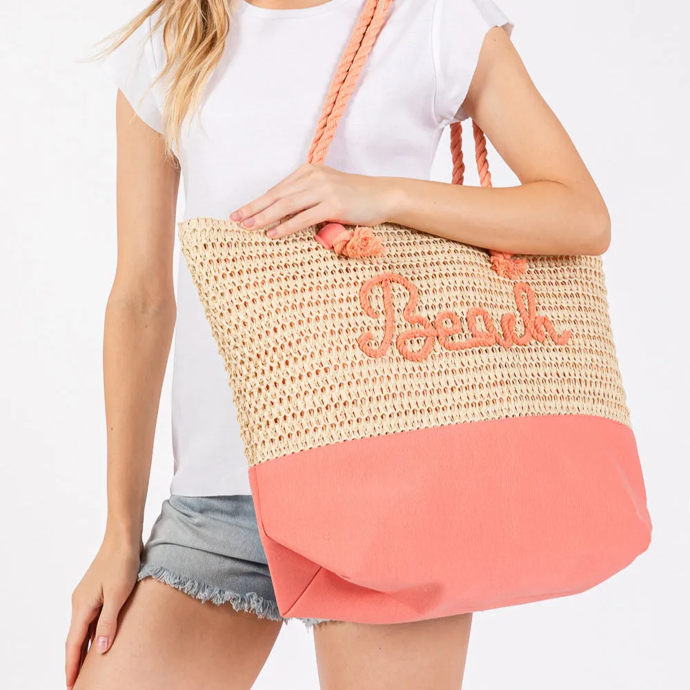 Straw Beach Tote Bag
