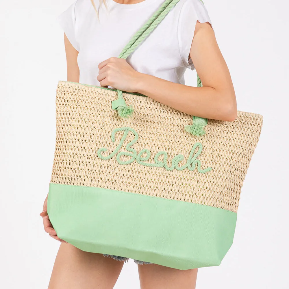 Straw Beach Tote Bag