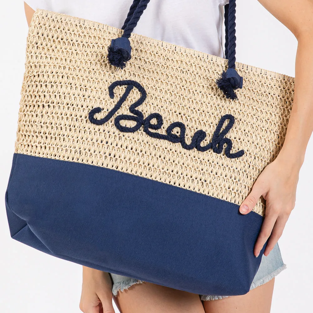 Straw Beach Tote Bag