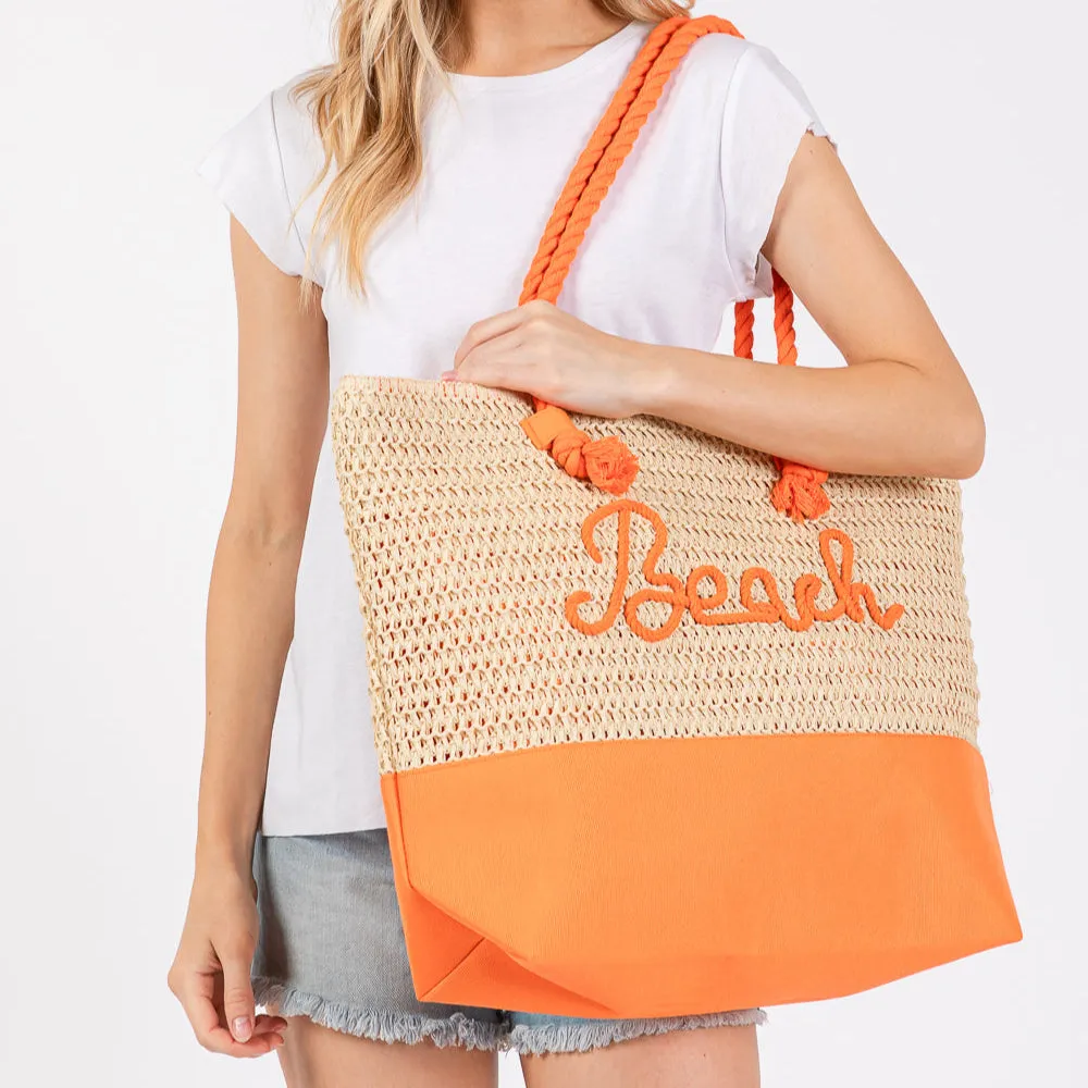 Straw Beach Tote Bag