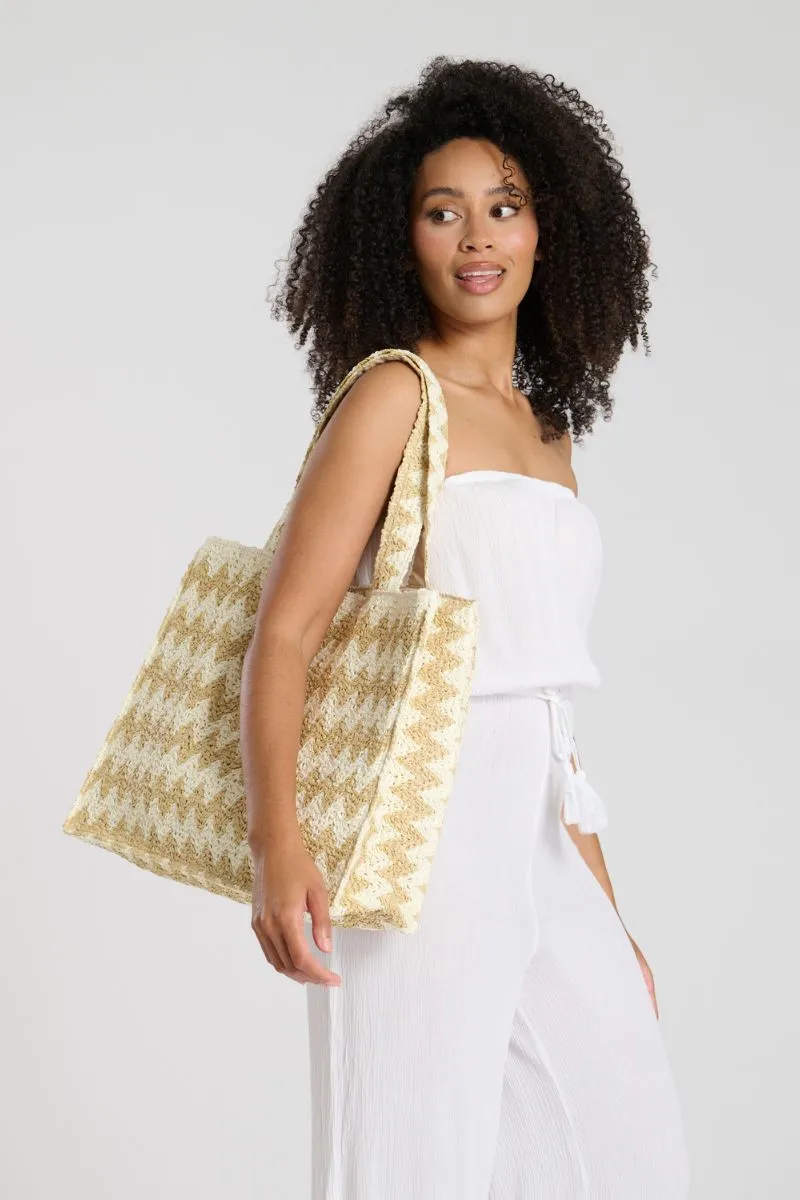 Straw Chevron Bag