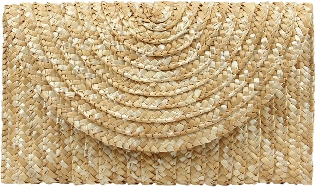 Straw Clutch Bag for Women Summer Clutch Purses Beach Envelope Wallet Woven Handbags
