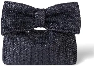 Straw Clutch Handbag with Large Bow, Natural Woven Beach Purse, Summer Casual Tote