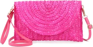 Straw Clutch Purse Bags for Women Summer Beach Purse Woven Straw Shoulder Bags Beach Clutch Bags
