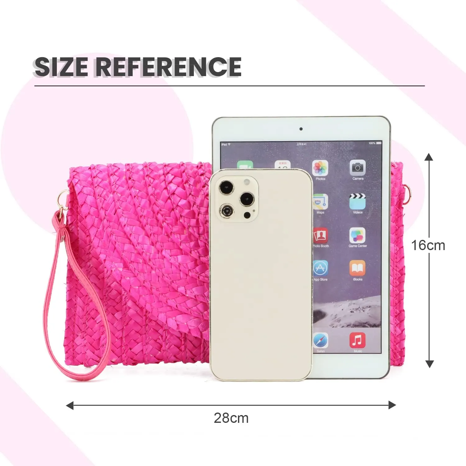 Straw Clutch Purse Bags for Women Summer Beach Purse Woven Straw Shoulder Bags Beach Clutch Bags