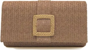 Straw Clutch Purses for Women Summer Straw Beach Bag Vintage Envelope Evening Clutch Handbags for Formal Party Wedding