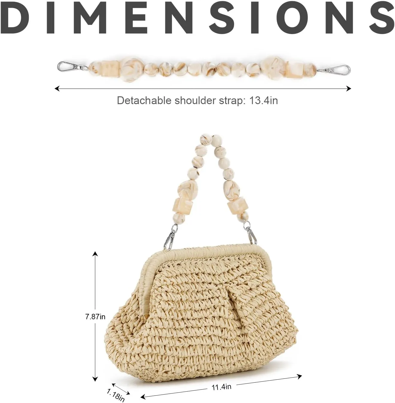 Straw Dumpling Clutch Bag - Woven Straw Tote Clutch Purse for Women - Summer Beach Bag - Wicker Clutch