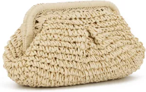 Straw Dumpling Clutch Bag - Woven Straw Tote Clutch Purse for Women - Summer Beach Bag - Wicker Clutch