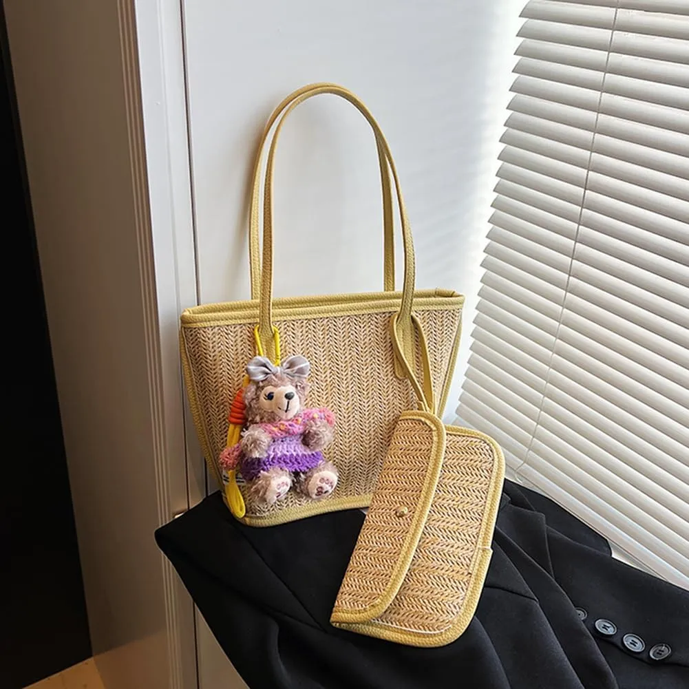 Straw Purses for Women Cute Beach Bag Straw Tote Bags Summer Handbags for Beach Vacation