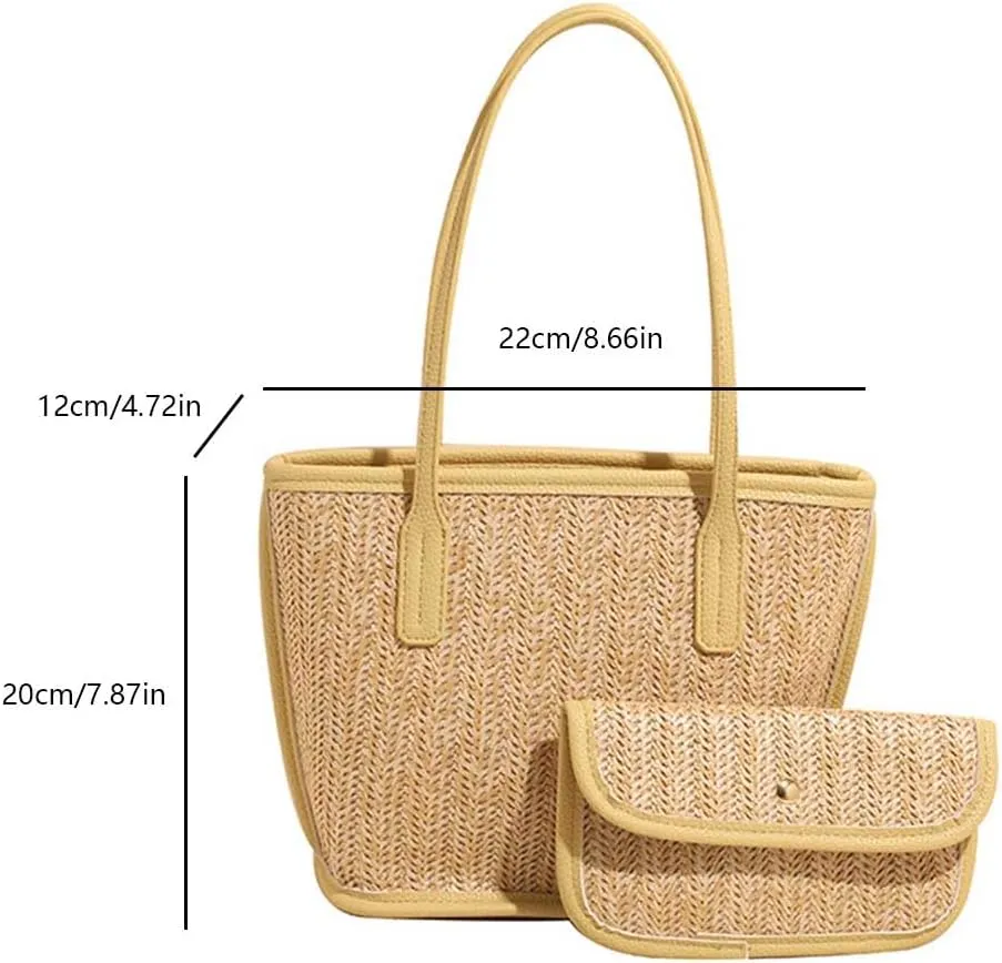 Straw Purses for Women Cute Beach Bag Straw Tote Bags Summer Handbags for Beach Vacation