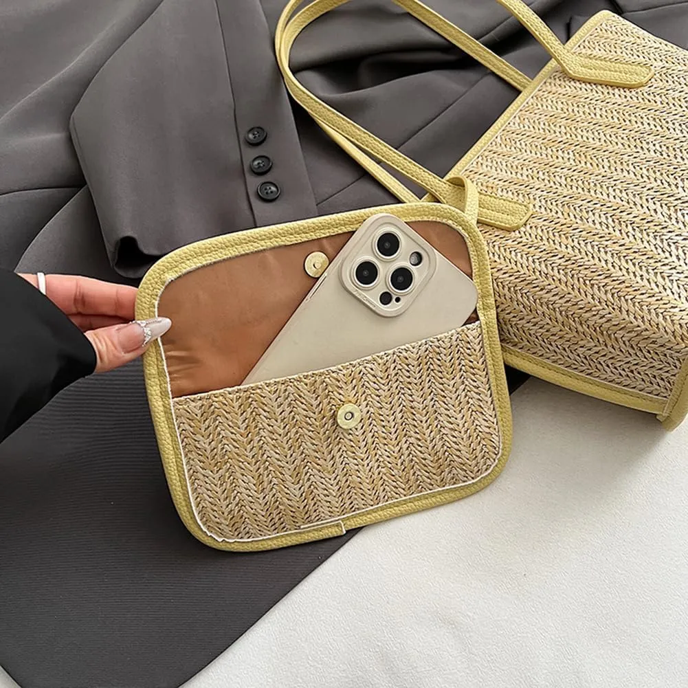 Straw Purses for Women Cute Beach Bag Straw Tote Bags Summer Handbags for Beach Vacation