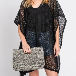 Straw Top Handle Clutch