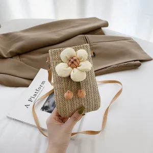 Straw Woven Mobile Female Western Style Walking Bags