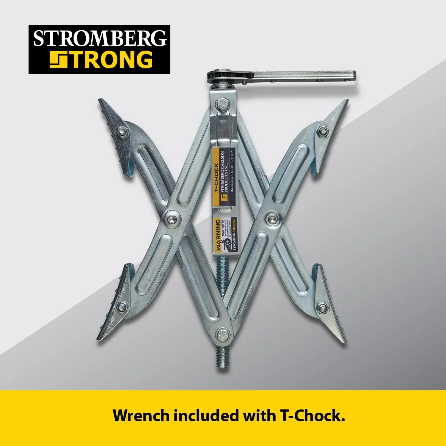 Stromberg Carlson JBP-T217.2 Tandem Axle T-Chock - Heavy Duty RV Wheel Chocks & Tire Stabilizers - Camper Wheel Chock Scissor Stabilizers for RVs, Trailers, and Campers- Fits Tires 2"-17" Apart 2-Pack