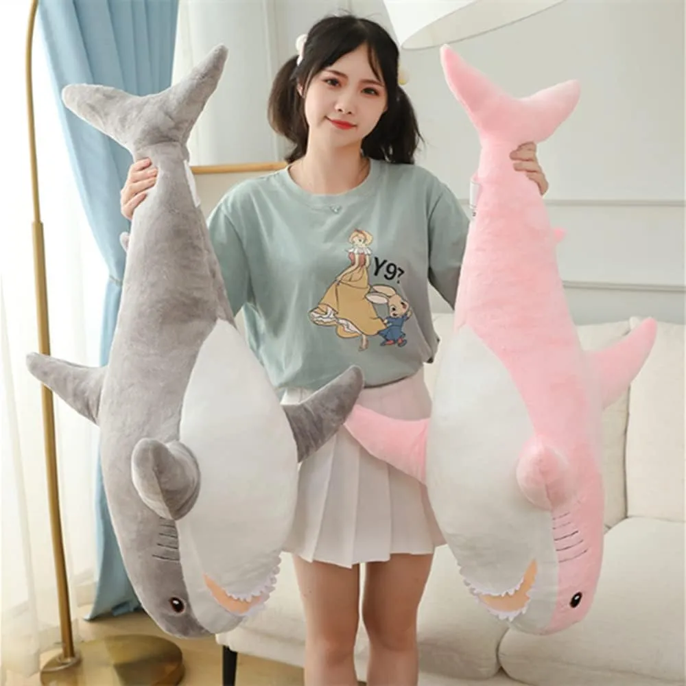 Stuffed Animal Shark Plush,Giant Shark Plush Pillow Soft Toy,Plush Large Shark Toys for Home Decoration Kids Gift (Pink, 39.3 inches)