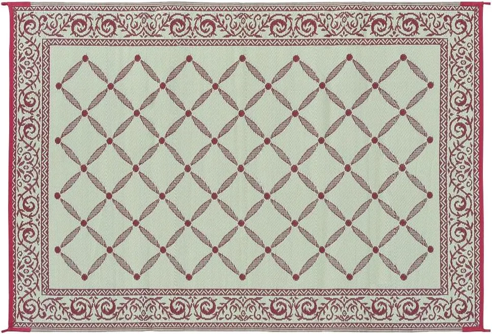 Stylish Camping 116095 6-feet by 9-feet Reversible Mat, Plastic Straw Rug, Large Floor Mat for Outdoors, RV, Patio, Backyard, Picnic, Beach, Camping (Burgundy/Beige)