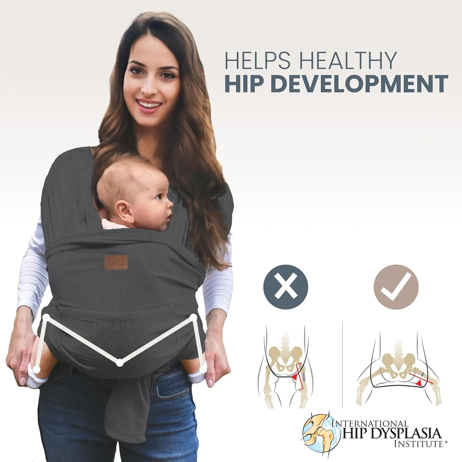 Stylish Dark Gray & Gold Baby Carrier Wrap: Comfortable, Soft & Supportive, Adjustable Ring Sling for Mom & Dad, Ideal for Baby Registry, Newborn to Toddler, Baby Shower