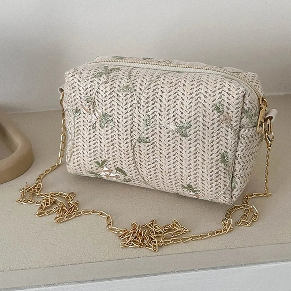 Stylish Floral Straw Handbag for Summer