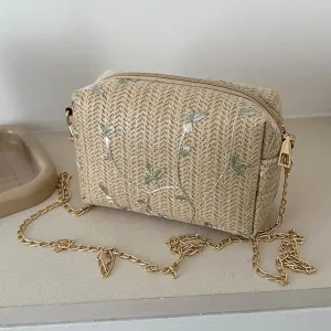 Stylish Floral Straw Handbag for Summer