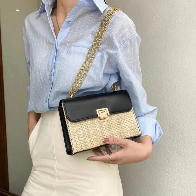 Stylish Woven Straw Crossbody Bag for Women