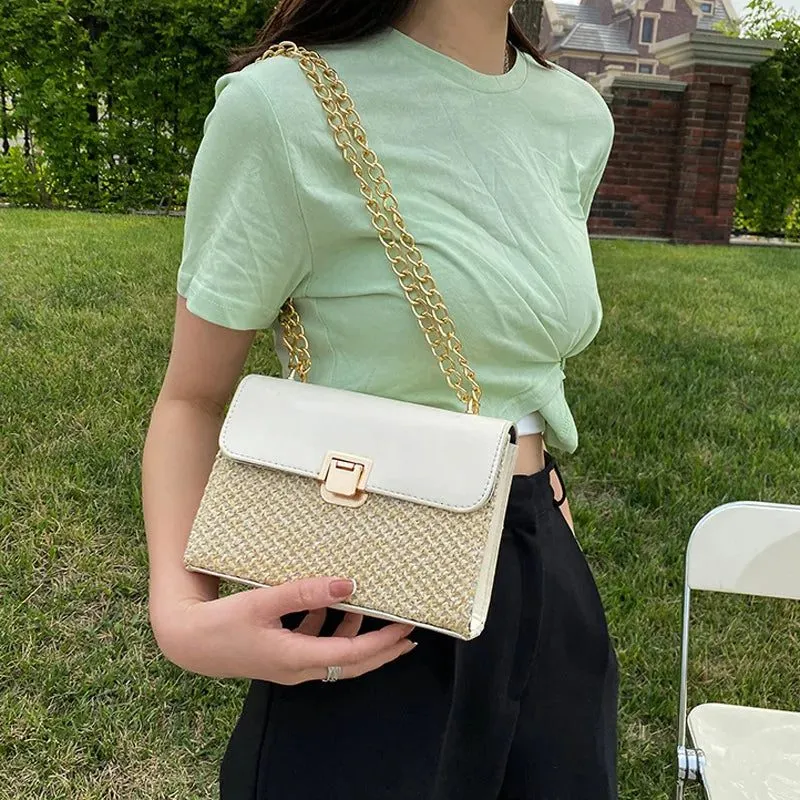 Stylish Woven Straw Crossbody Bag for Women