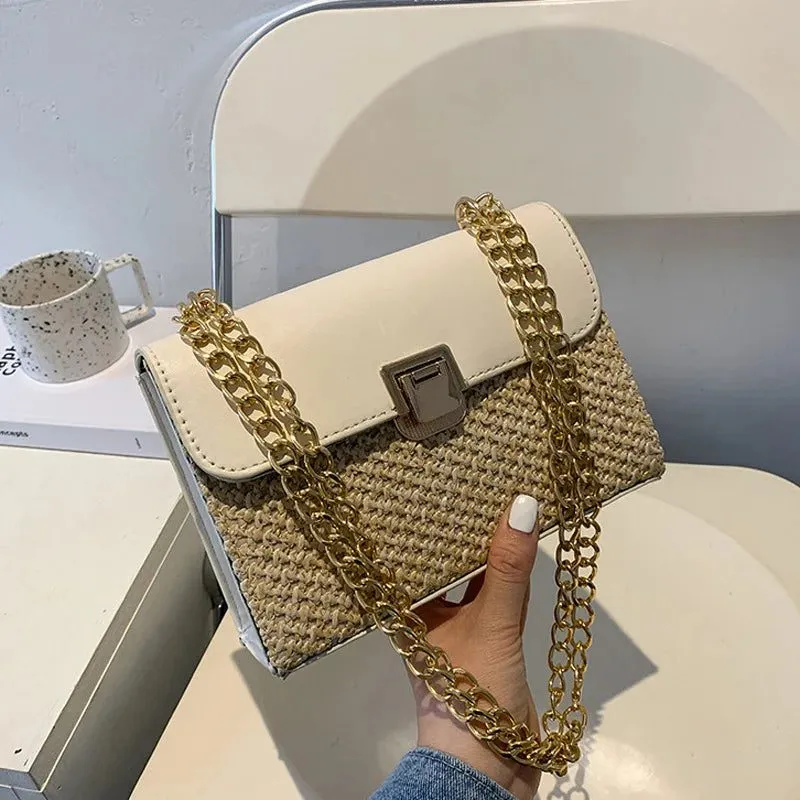 Stylish Woven Straw Crossbody Bag for Women