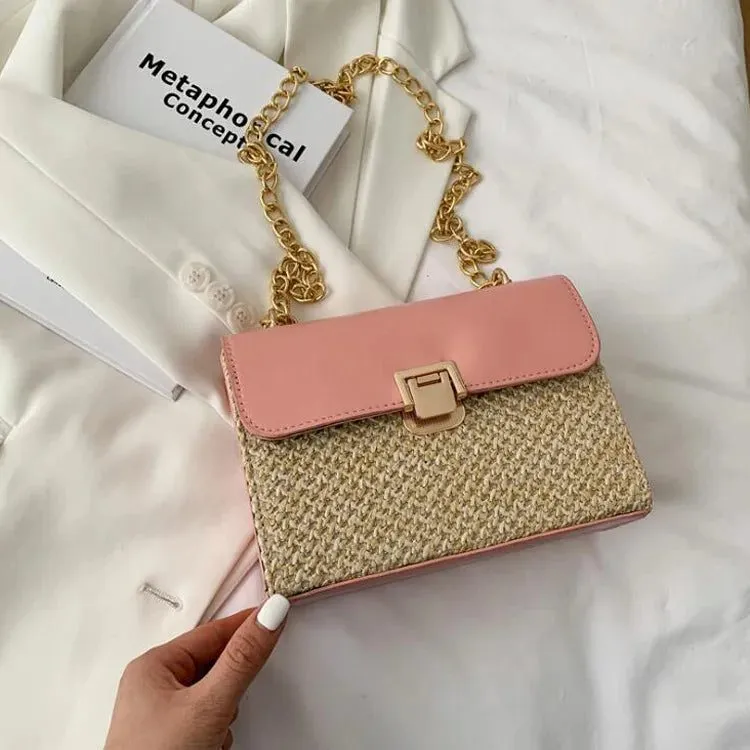Stylish Woven Straw Crossbody Bag for Women