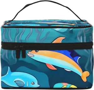 Submarine Dolphins Travel Cosmetic Bag Travel Toiletry Bag Cosmetic Bag For Men And Women,&* Suitable For Cosmetic Toiletries