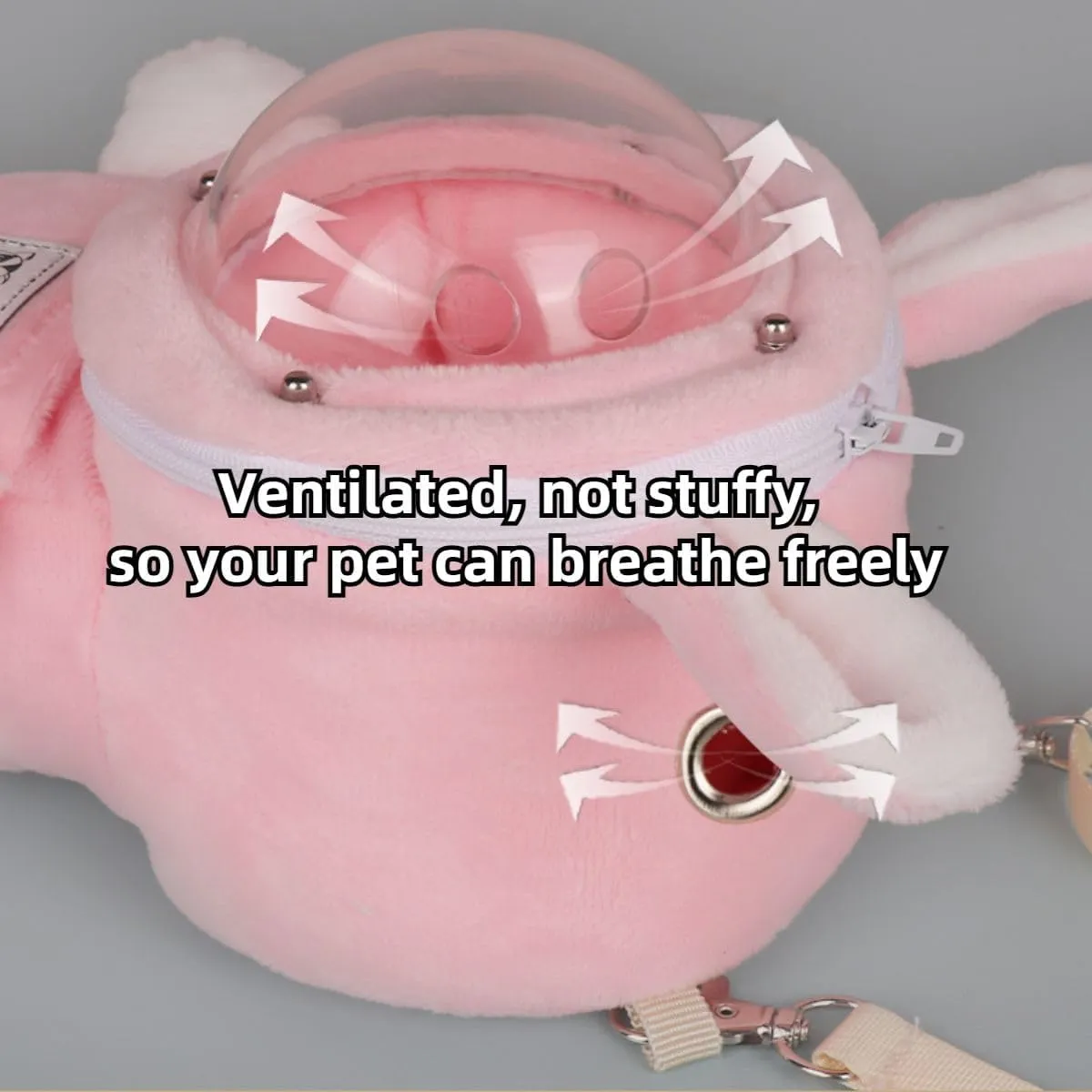 Sugar Glider Bonding Pouch Bonding Pouch Carry for Rat Syrian Hamster Hedgehog Small Pocket Pets, Gerbil Travel Bag Cute Bunny-Shaped Outing Bag with Large Transparent Window (Grey,Small)