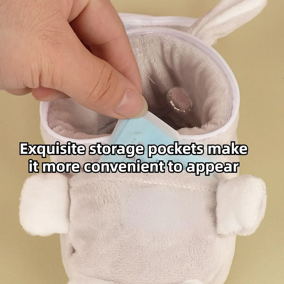 Sugar Glider Bonding Pouch Bonding Pouch Carry for Rat Syrian Hamster Hedgehog Small Pocket Pets, Gerbil Travel Bag Cute Bunny-Shaped Outing Bag with Large Transparent Window (Grey,Small)
