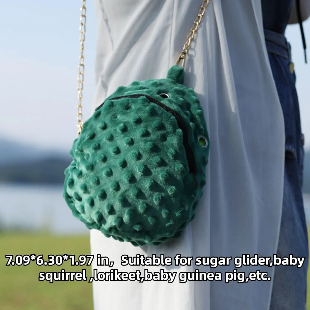 Sugar Glider Carrier Portable Travel Bag, Warm Pouch and Breathable Outdoor Portable Tote Bag for Guinea Pig Hedgehog Chinchilla Sugar Glider Hamster Squirrel Small Animal Pack of 1 (Brown)