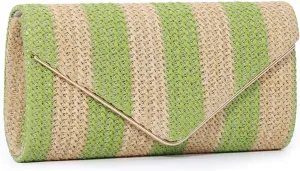 SUKUTU Straw Clutch Purse for Women Woven Evening Envelope Bag Summer Beach Crossbody Handbag with Chain Strap