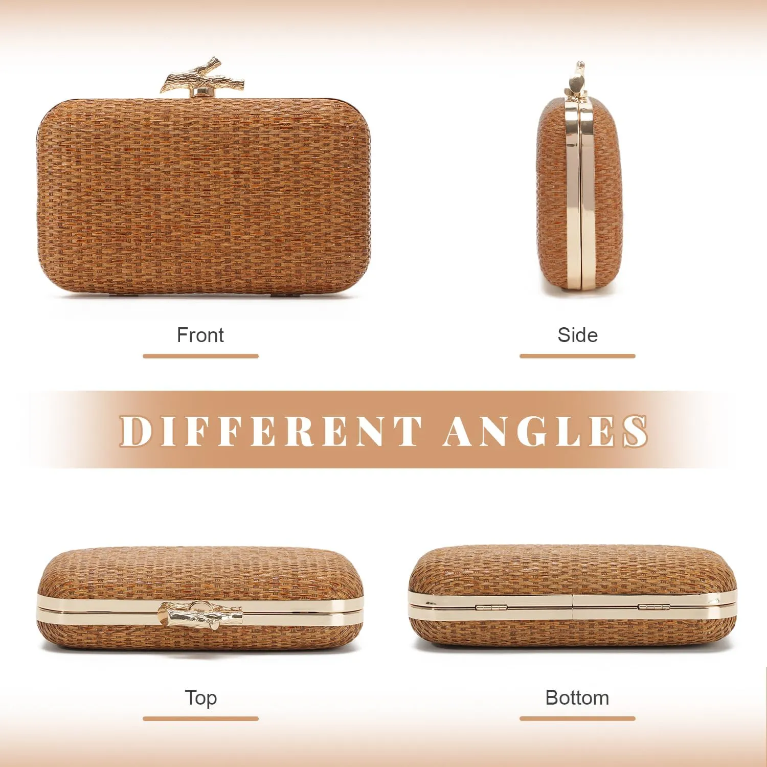 SUKUTU Women Straw Evening Bag Handwoven Clutch Purse Wedding Party Summer Beach Handbag Crossbody Bag