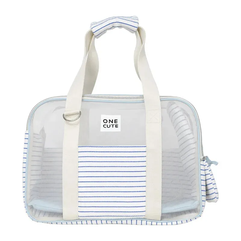 Summer Patchwork Stripes Pet Outing Handbag