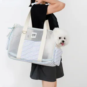 Summer Patchwork Stripes Pet Outing Handbag