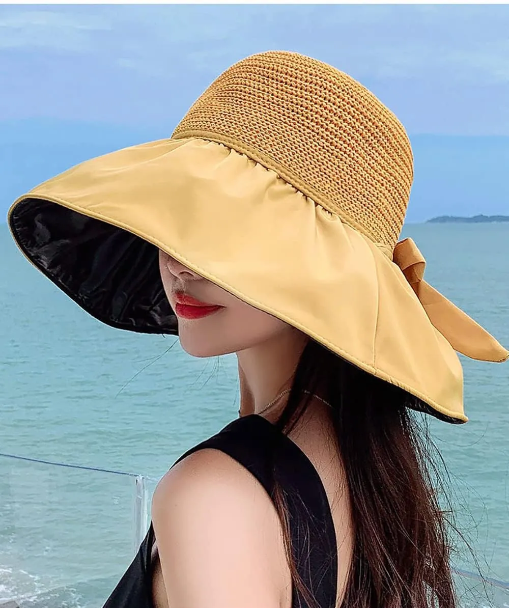 Sun Hats for Women Summer Beach Hats UV Protection UPF 50  Outdoor Packable Travel Foldable Wide Brim Off Cap