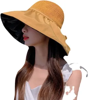 Sun Hats for Women Summer Beach Hats UV Protection UPF 50  Outdoor Packable Travel Foldable Wide Brim Off Cap