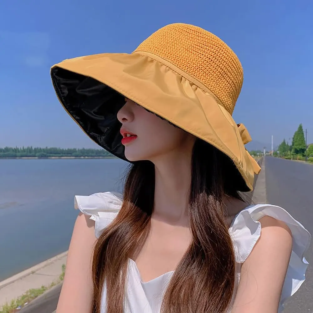 Sun Hats for Women Summer Beach Hats UV Protection UPF 50  Outdoor Packable Travel Foldable Wide Brim Off Cap