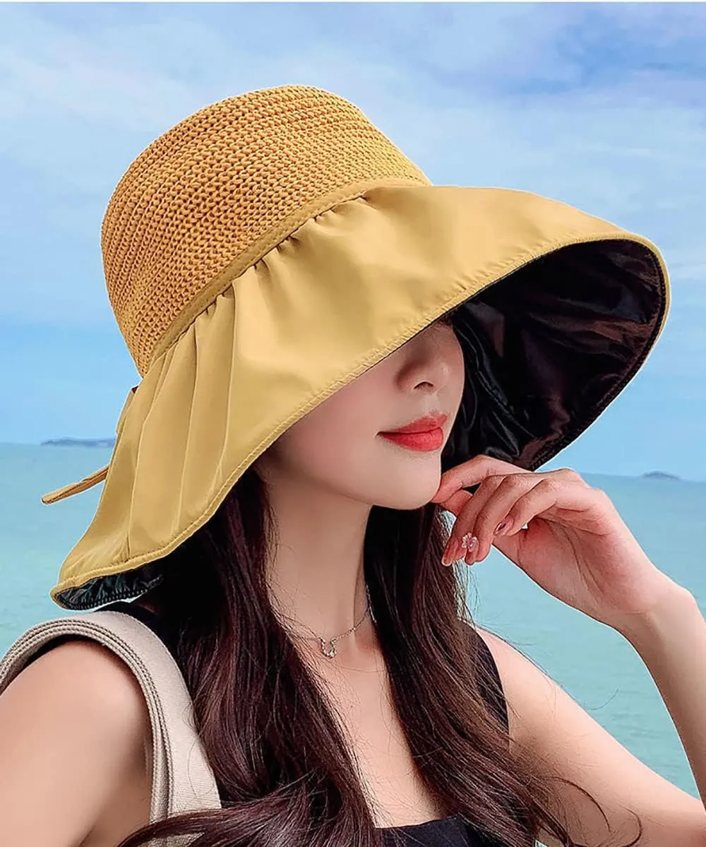 Sun Hats for Women Summer Beach Hats UV Protection UPF 50  Outdoor Packable Travel Foldable Wide Brim Off Cap