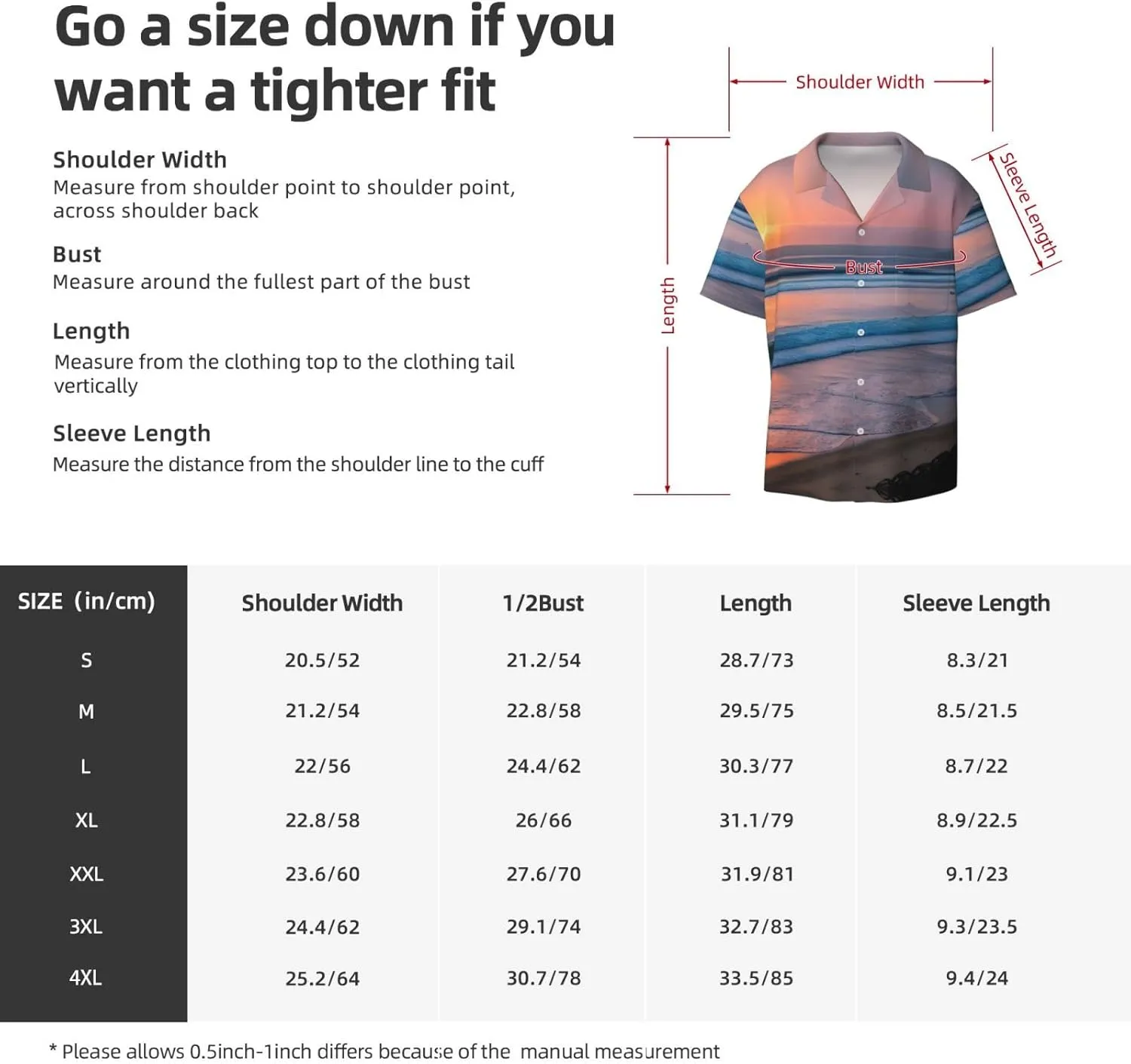 Sunset Beach Printing Men's Fashion Summer Short Sleeve Button Shirt with Pocket,S-4xl Cuban Shirt Hawaiian Shirt